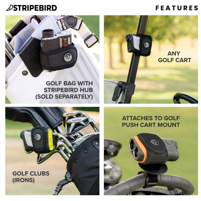 Stripebird - 2.0 Slim Golf Magnetic Rangefinder Strap (Black - Form Fitting & No Buckle Strap) - Golf Range Finder Magnetic Strap - Range Finder Golf Magnetic - Image 3